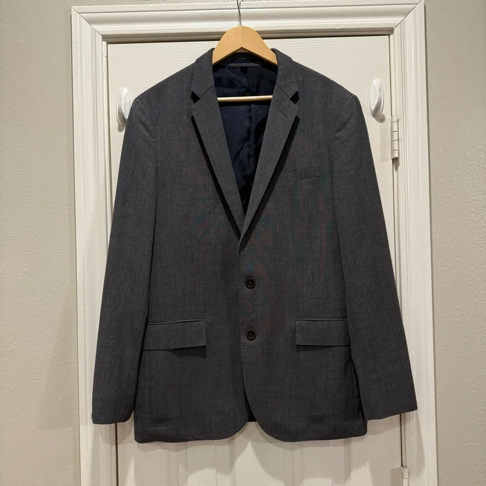 J. CREW Ludlow Gray Tollegno 1900 Wool 2-Button Blazer Suit Jacket Sz 40R Preppy
